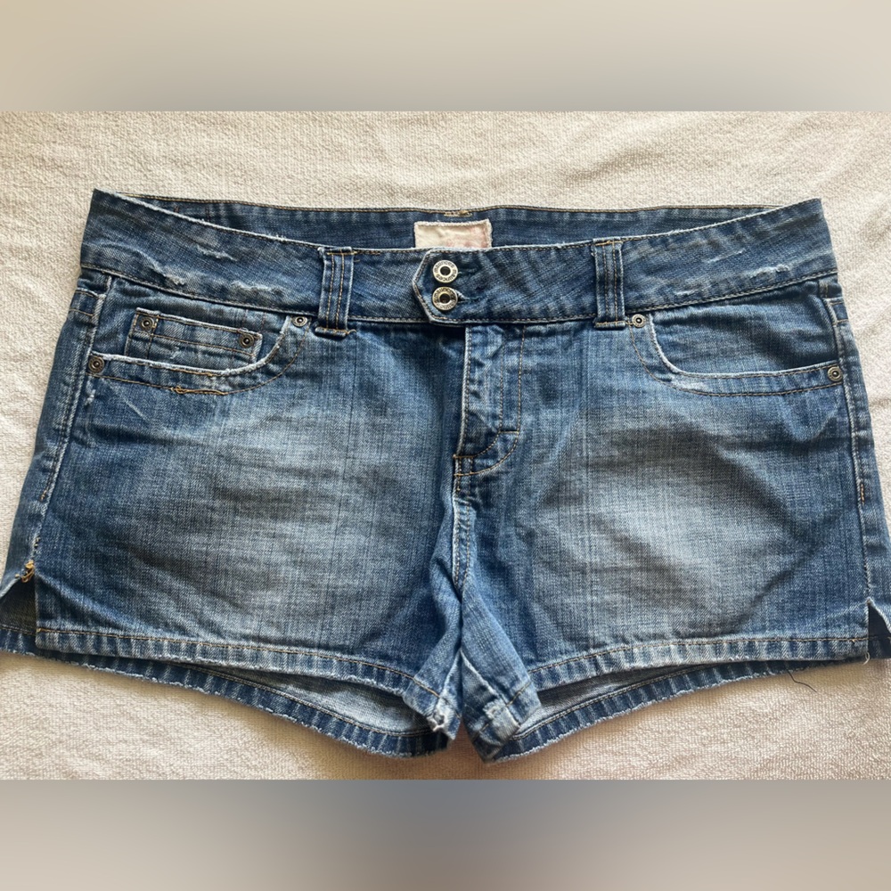 Maurices Blue Jean Shorts Classic Distressed Denim